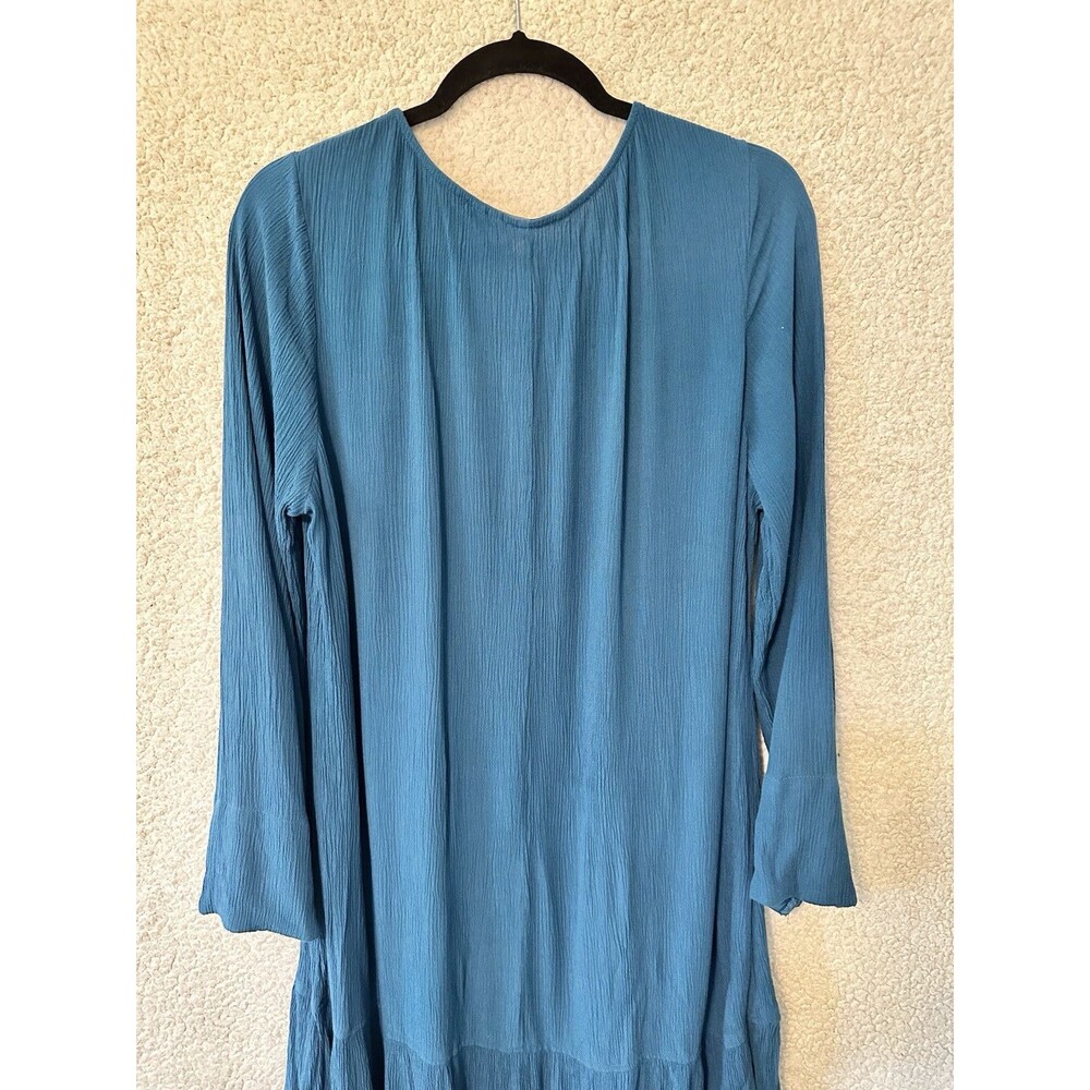 SOFT SURROUNDINGS Blue Mirabella Moroccan Tunic Shirt Dress Size L‎ 2BK99 - Picture 12 of 15